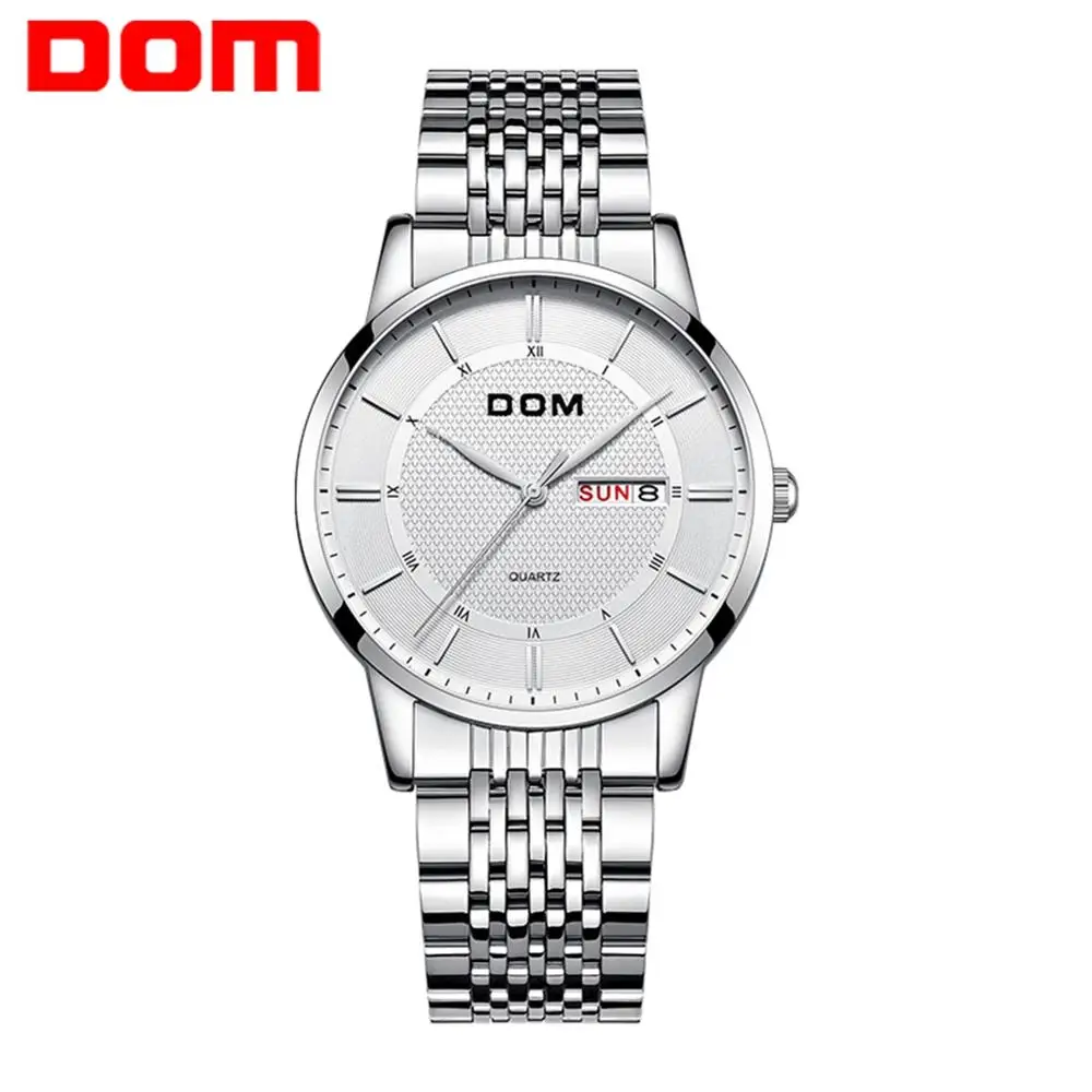 Модные мужские часы dom, Топ бренд, роскошные мужские наручные часы с s-образным ремешком, Мужские кварцевые спортивные часы, relogio masculino, M-11D-7M