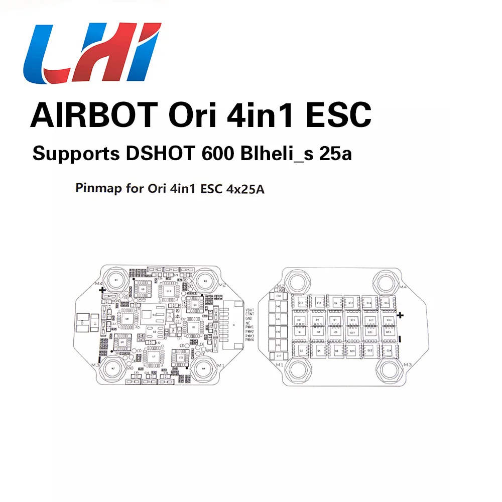 AIRBOT bashess ESC Ori 4in1 4x25A 2020 поддержка Blheli_s 25a DSHOT 600 встроенный датчик тока матовый 30a для