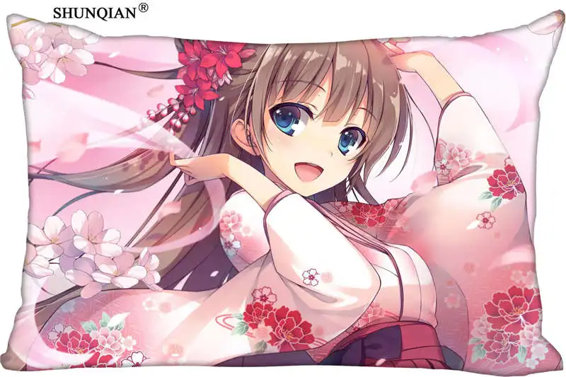 

New Anime Beautiful Girl Japanese Pillow Case Custom Wedding Pillowcase Cover Cases Gift Zippered Rectangle Pillow Case