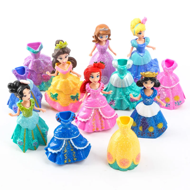 Фигурка Принцессы Disney 12 шт./лот 8 10 см игрушка Белль Холодное сердце Эльза София