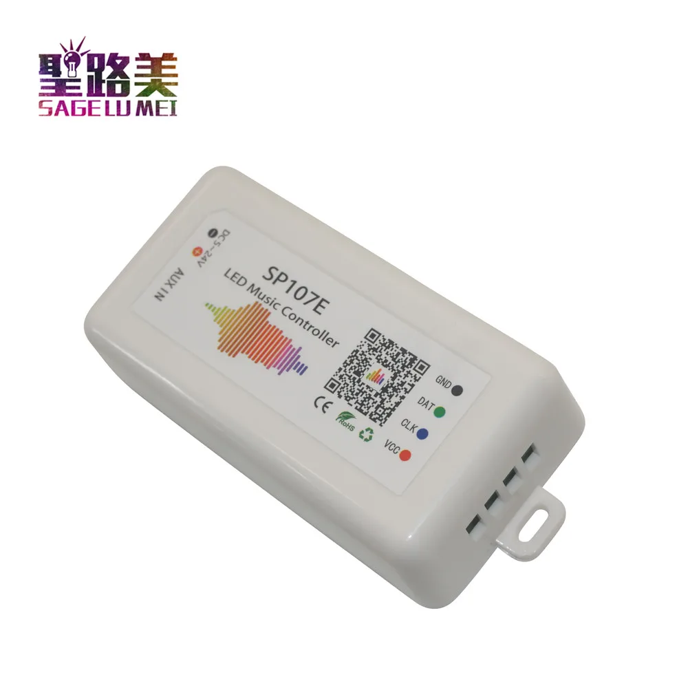 SP107E, DC5V-24V, Bluetooth, музыкальный светодиодный контроллер, полноцветный, RGB, SPI, управление по телефону, приложение для 2812, 2811, 1903, светодиодный светильник, лента