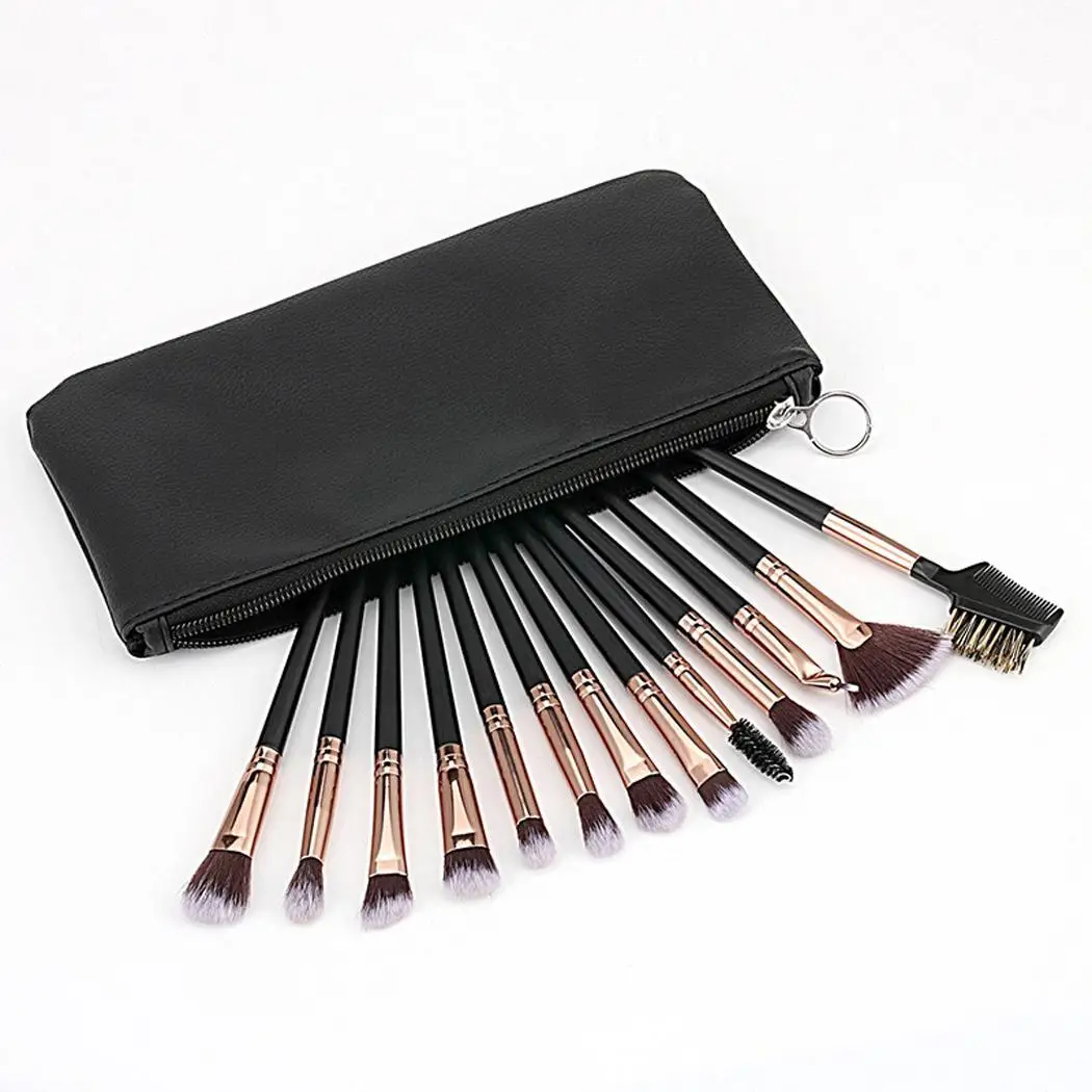 13 Pcs/Set Makeup Brush Set Plastic Long Home Travel x Set(Leather Bag Package) Handle Cosmetic Tool | Красота и здоровье