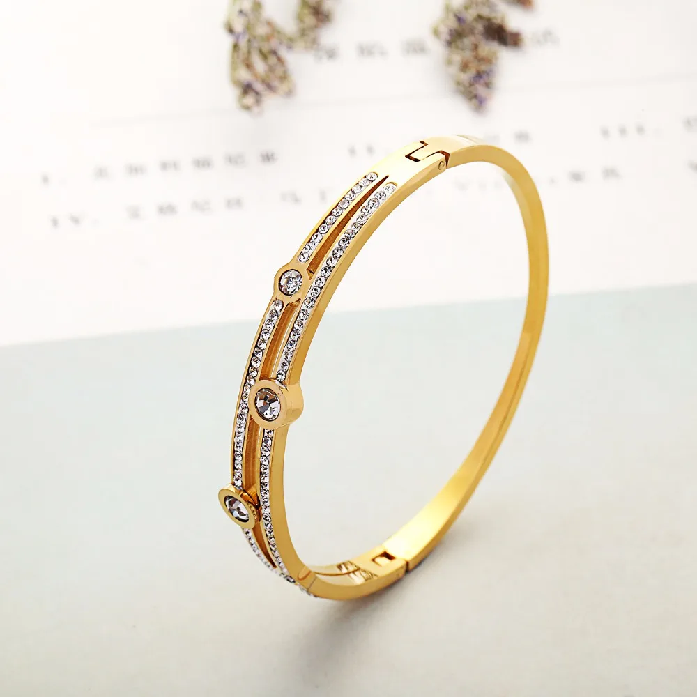 Браслет манжета из нержавеющей стали 316L с фианитом и кристаллами|cuff bangle|bangle