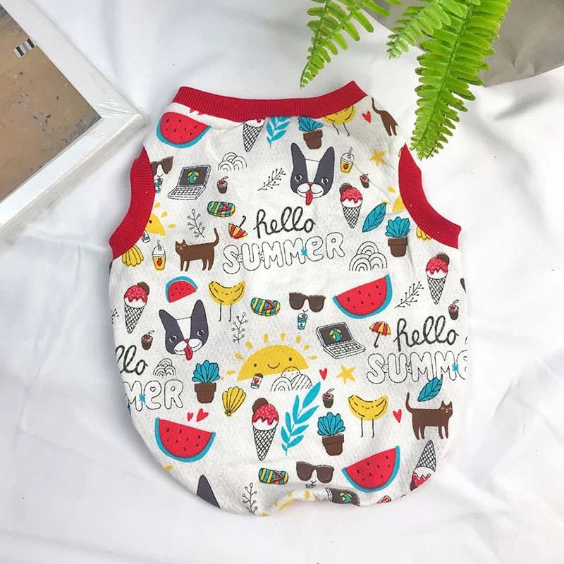 Летняя Одежда для питомцев жилет повседневная одежда маленькой собаки футболка