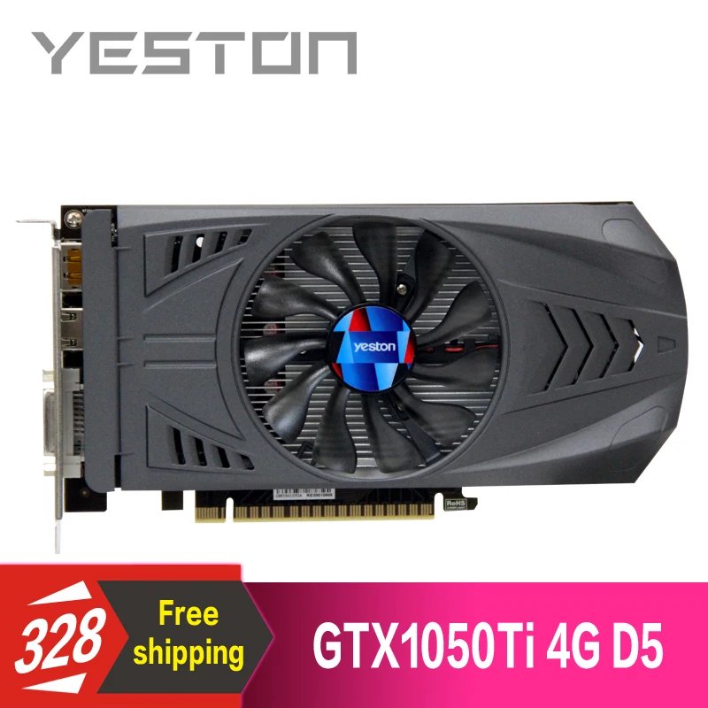 Yeston GeForce GTX 1050 TI 4GB GDDR5 Графика карт Nvidia pci express x16 3 0 настольный компьютер ПК видео