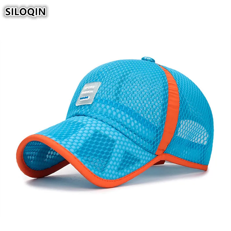 

SILOQIN Summer Children's Hat Mesh Breathable Baseball Cap Adjustable Size Hollow Mesh Caps For Boys Girls Fashion Sports Cap