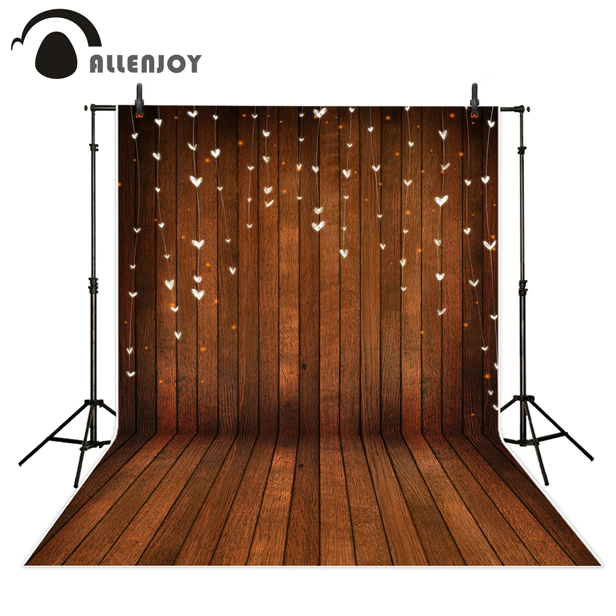 Allenjoy фоны для фотостудии винтажная деревянная доска блестящие сердца 14 день