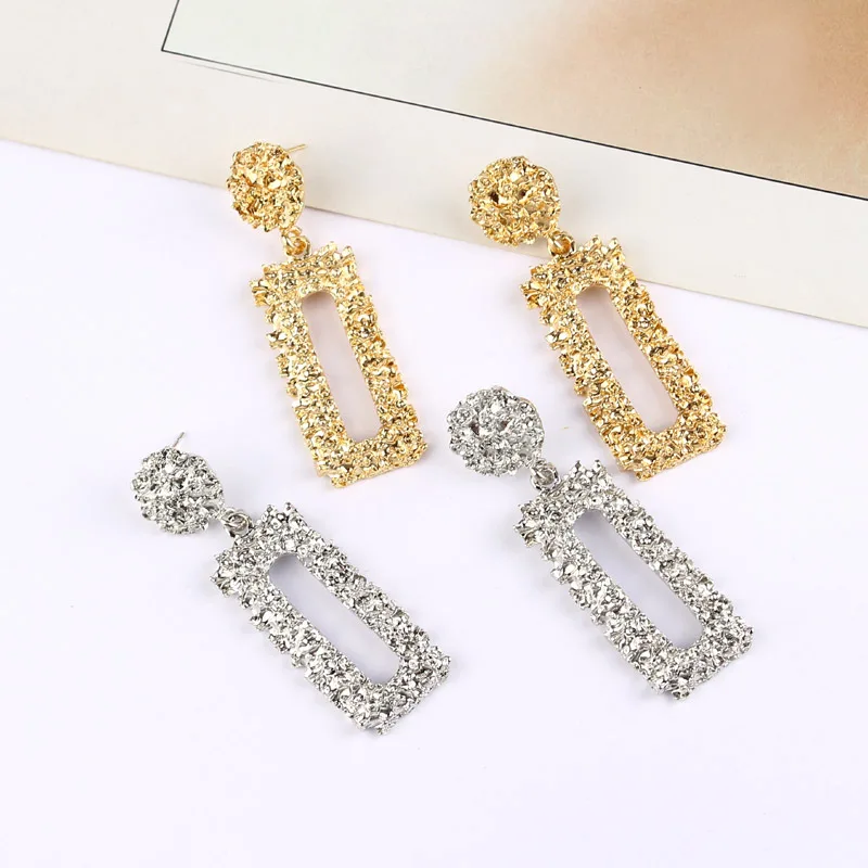 Массивные серьги кольца для женщин панк тяжелый металл золотой цвет