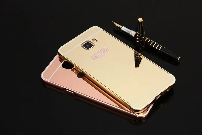 Роскошный чехол с зеркалом для samsung Galaxy S4 S6 Edge S7 S8 S9 Plus металлическая алюминиевая рамка для samsung Galaxy A3 A5 J510 J7 задняя крышка