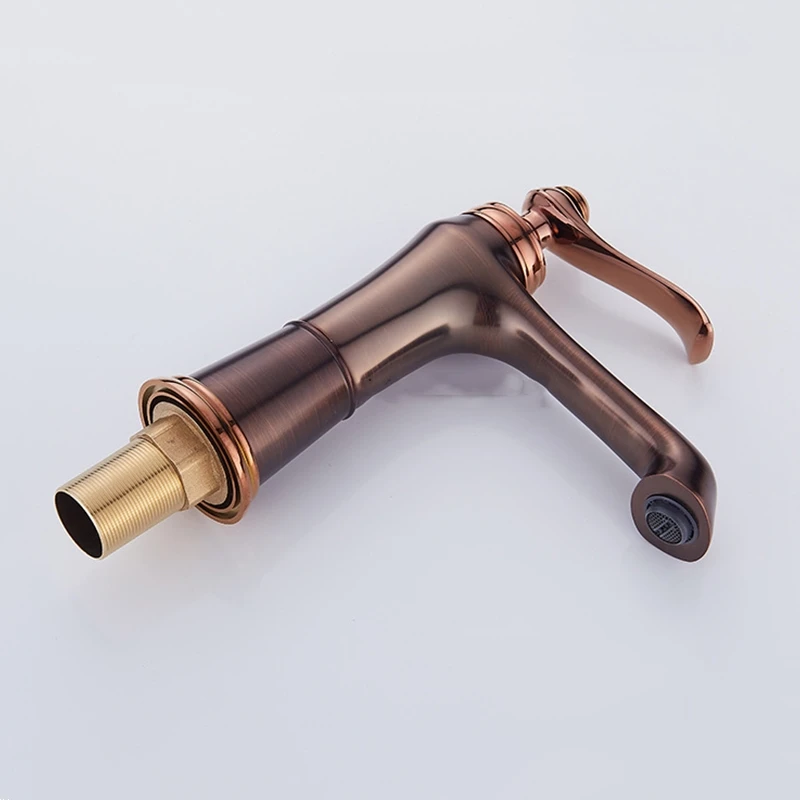 Новый смеситель для раковины из твердой латуни розовое золото водопад в ванной