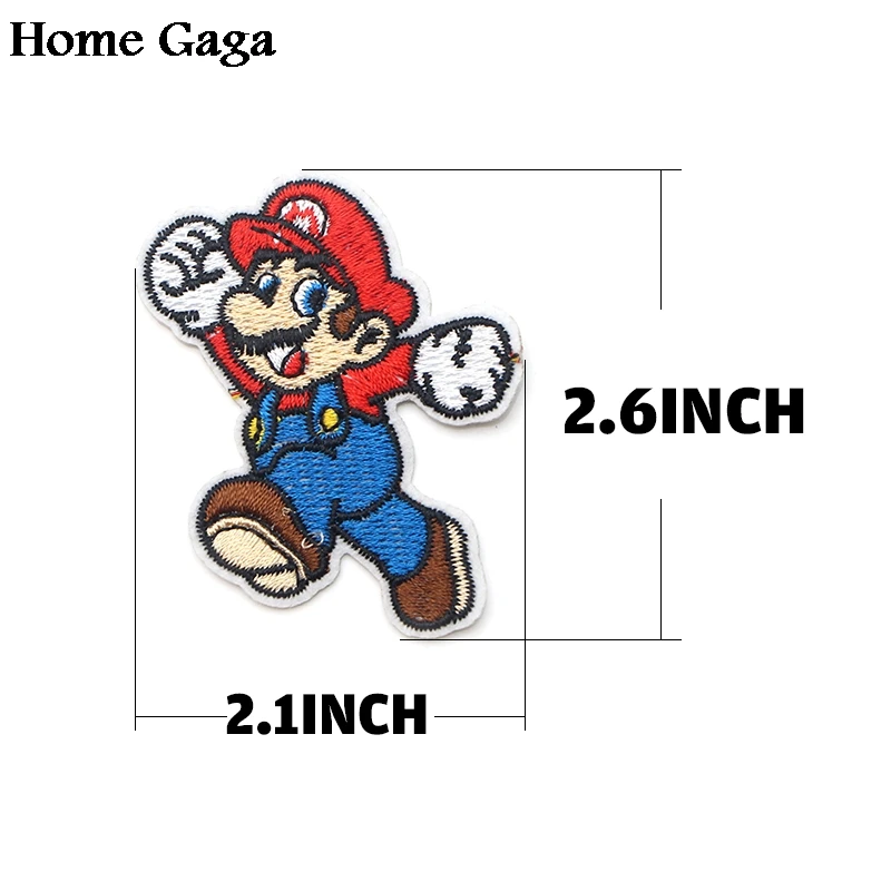 8 Homegaga Супер Марио Мультяшные нашивки DIY эмблемы с вышивкой Утюг на шитье pour одежда аппликация аксессуары стикер D1829 - Цвет: 8