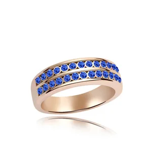 

Gold Color Luxury Bijoux Wedding Ring Austria Crystal Fashion Jewelry For Women Man As Birthday Gift