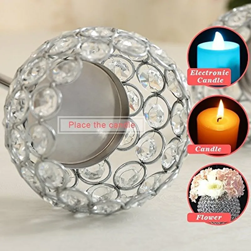 Хрустальные подсвечники для свечей металлические подставка свадебный стол