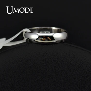 UMODE Полированные обручальные кольца с покрытием из белого золота для мужчин и