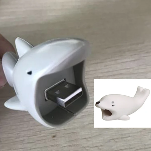 Дропшиппинг большой кабель Chompers 1 шт. телефон укус аксессуар животное кабель протектор для Iphone кабель собака укус Тигр Панда акула