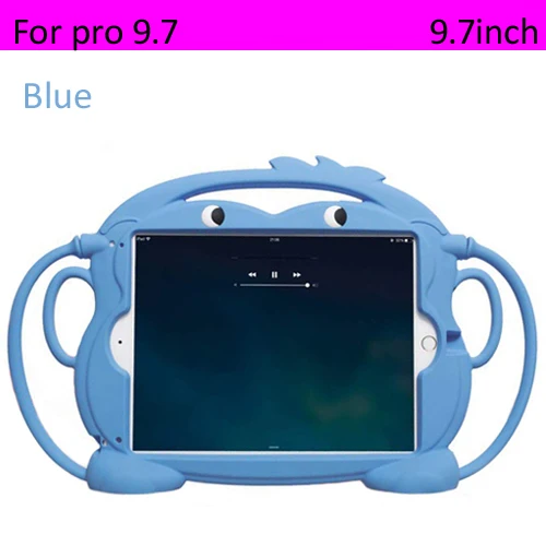pro9.7 blue Чехол для iPad air 9,7 силиконовая обезьянка, Детский милый Ударопрочный Мягкий портативный светильник защитный чехол - Цвет: pro9.7 blue