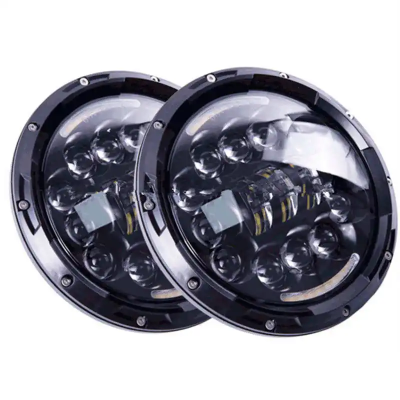 2 шт. светодиодный головной светильник 7 дюймов Hi Lo Beam 90 Вт Halo Ring DRL для Jeep Wrangler 1997 2016