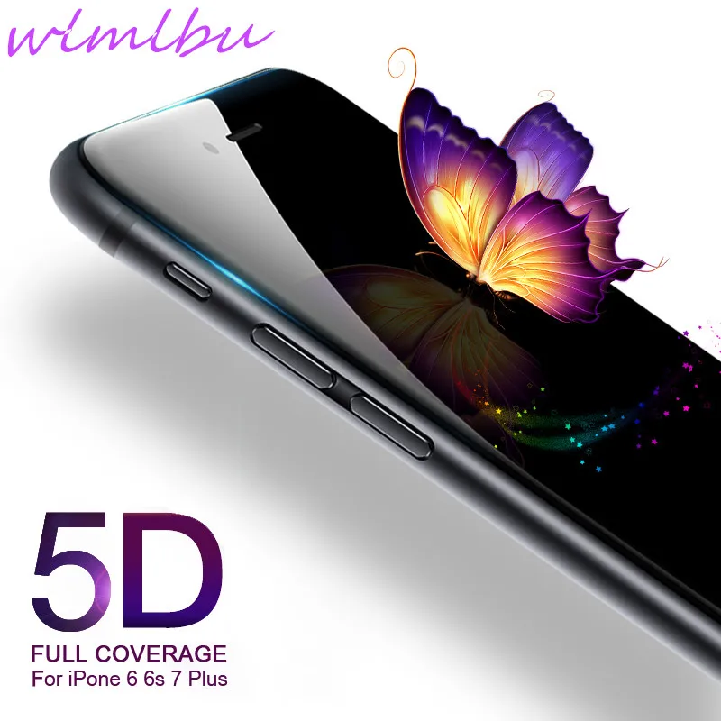 Защитный Стекло на для iPhone 8 7 Plus закаленное Экран протектор 5D изогнутый край 6 S X