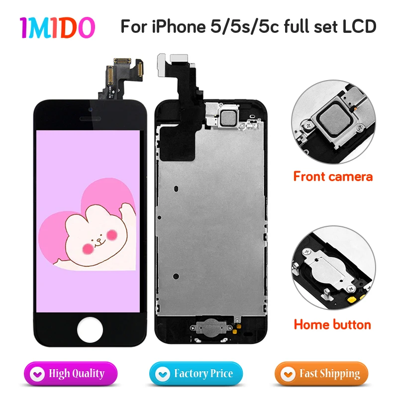 Полная замена экрана для iPhone 5 5S 5C SE дисплей дигитайзер сборка с камерой динамик