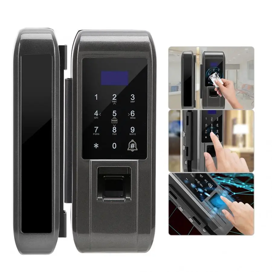 Glass Door Fingerprint Password Digital Electronic Smart Lock for Home Office Security Electronic Smart Lock