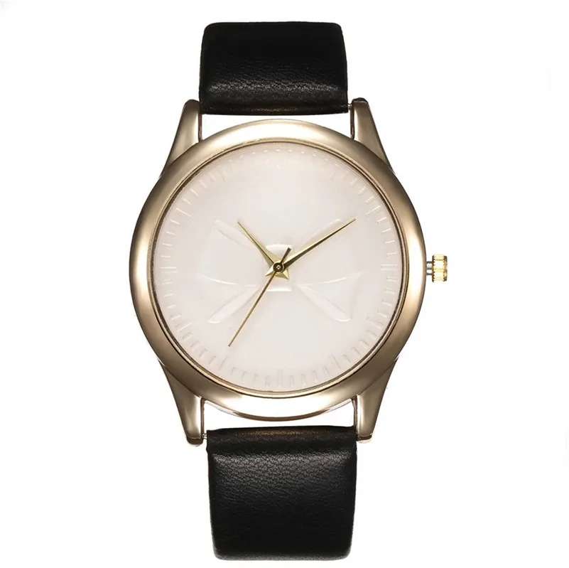 Новые простые женские часы модные кварцевые минимализм дизайн с бантом наручные
