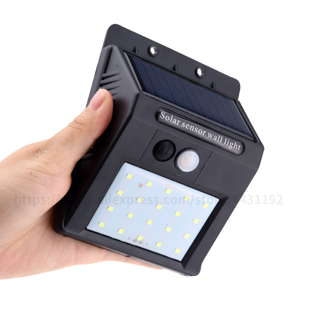 Borbede 20 LED Солнечный настенный светильник PIR сенсор компакт диски Ночная уличная