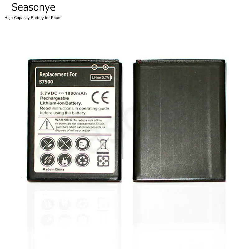 Seasonye 1800mAh EB464358VU Сменный аккумулятор для Samsung Galaxy Y Duos Mini 2 S6500 Ace Plus S7500 S7508 | Мобильные