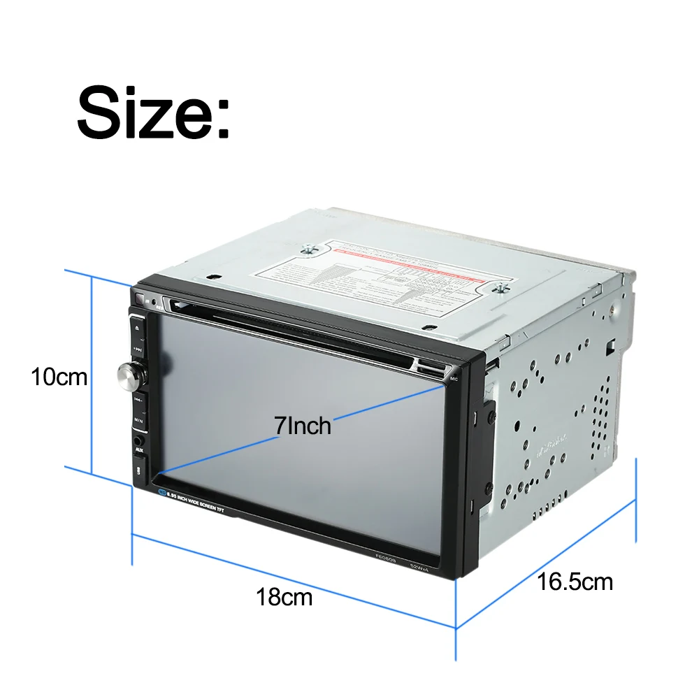 Автомобильный DVD плеер универсальный мультимедийный 2 Din с HD экраном 7 дюймов Bluetooth
