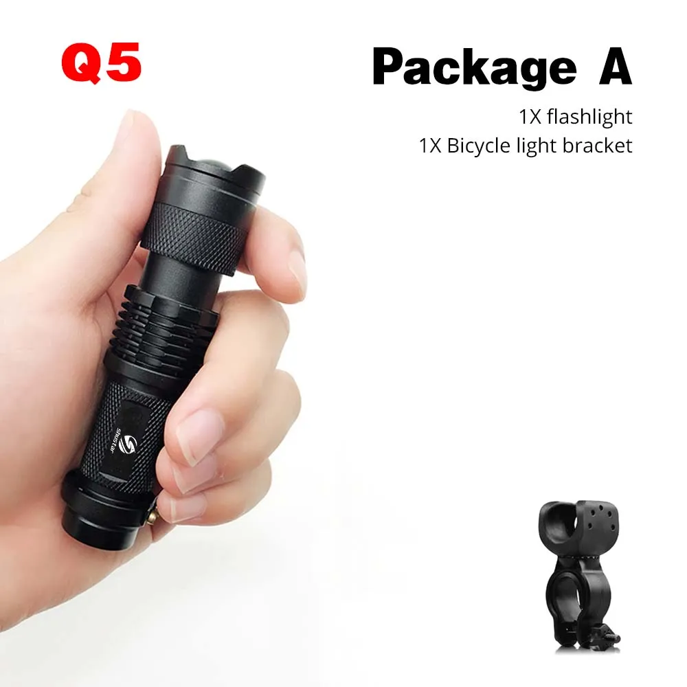 Q5-Package A Водонепроницаемый велосипедный светильник 5 светильник ing mode велосипедный головной светильник s светодиодный светильник с поддержкой зума на 14500/18650 батарейках светильник для ночной езды ing - Цвет: Q5-Package A