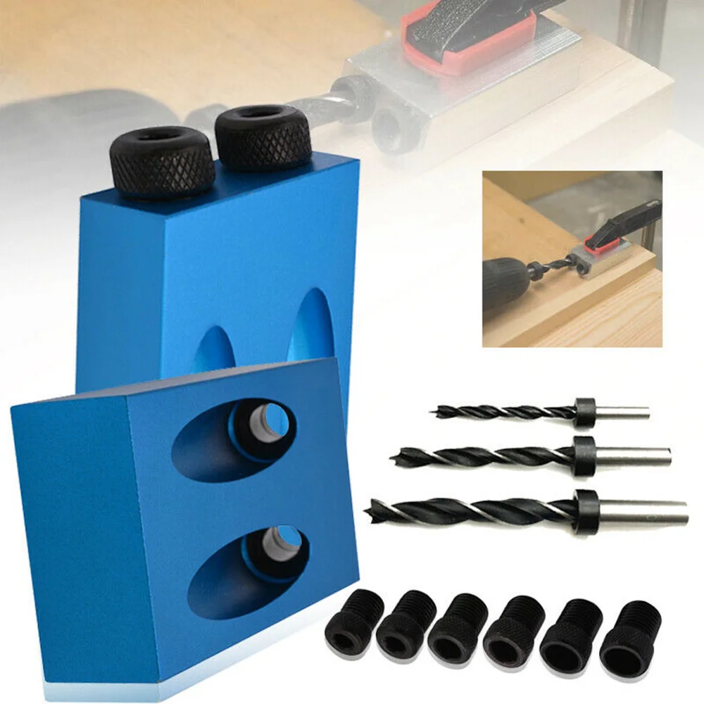 Pocket Hole Screw Jig 15 Degree Oblique Locator Dowel Drill Wrench Carpentry 6/8/10mm Angle Guide Woodworking Tools | Инструменты