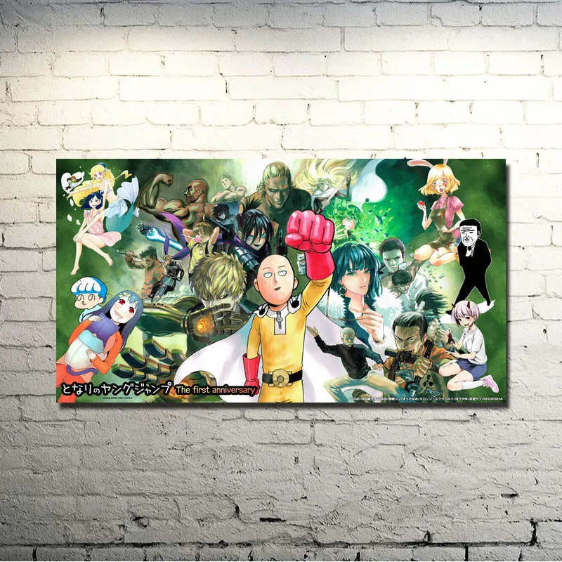One Punch Man искусство шелковая печать 13x24 24x43 Японские Аниме картины для гостиной
