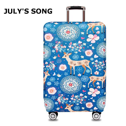 1 JULY'S SONG Chirstmas Deer багажные Защитные чехлы для 18-32 дюймов чемодан на колесиках Чехол Эластичный пылезащитный водонепроницаемое покрытие чемодана - Цвет: 1