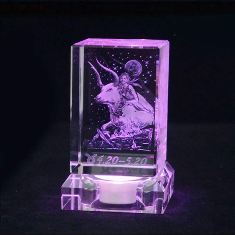 1 шт. Таурус лазерная гравировка Созвездие хрустальный шар миниатюрный 3D