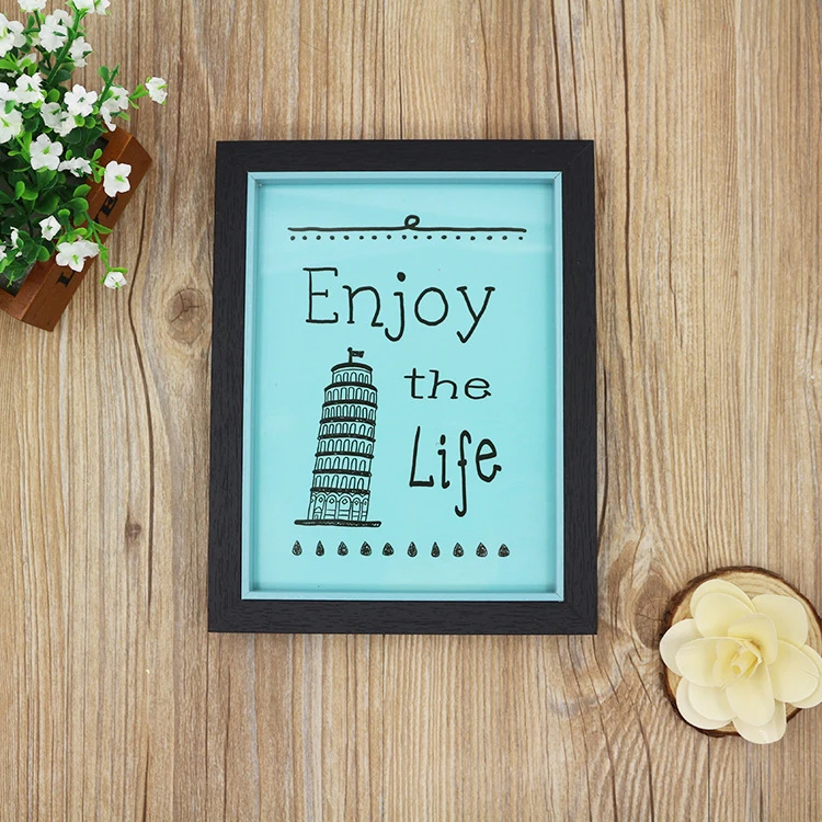 1Pcs good quality Porta black Phicture frame Fashion Classical European Retro 7inch Pastoral solid wood Photo Frame BNHC085 |