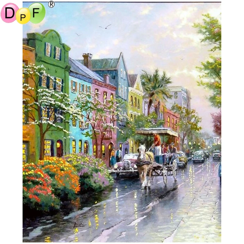 DPF &quotсделай сам&quot &quotлошади и колесницы&quot 5D Алмазная мозаика полноразмерный