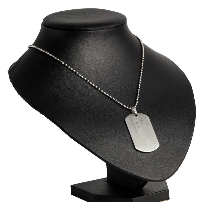 Mens Necklace Stainless Steel Pendant Dog Tags Army Nameplate Cross Shaving Blade For Men |