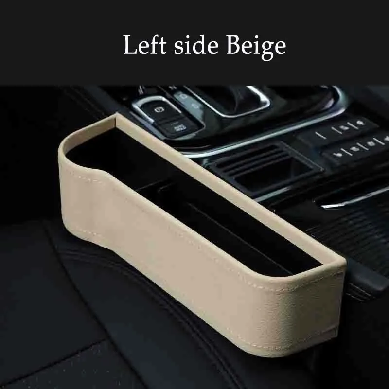 Left side Beige OHANEE автомобильное кресло щелевая коробка для хранения, органайзер, кошелек, чашка для монет, держатель для напитков, карманные автомобильные аксессуары - Название цвета: Left side Beige