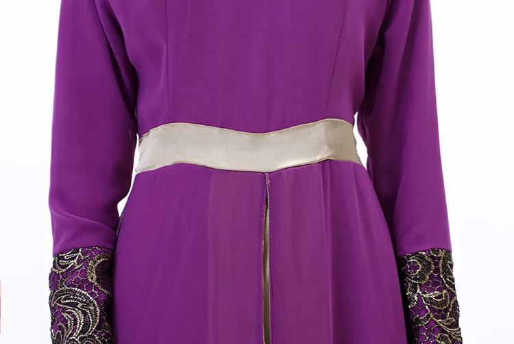 Женское шифоновое платье Кафтан Abaya кафтан с арабским кружевом и поясом в стиле