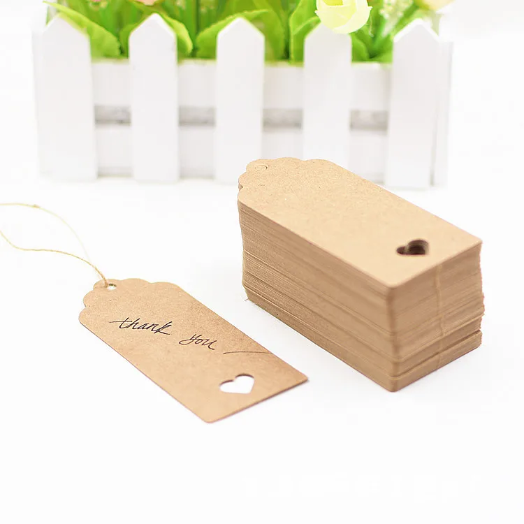 50pcs New 9x4cm Kraft Paper Hollow out Love Rectangle Packaging Hang Tags Wedding/Birthday Party Candy Boxes Price Labels | Дом и сад