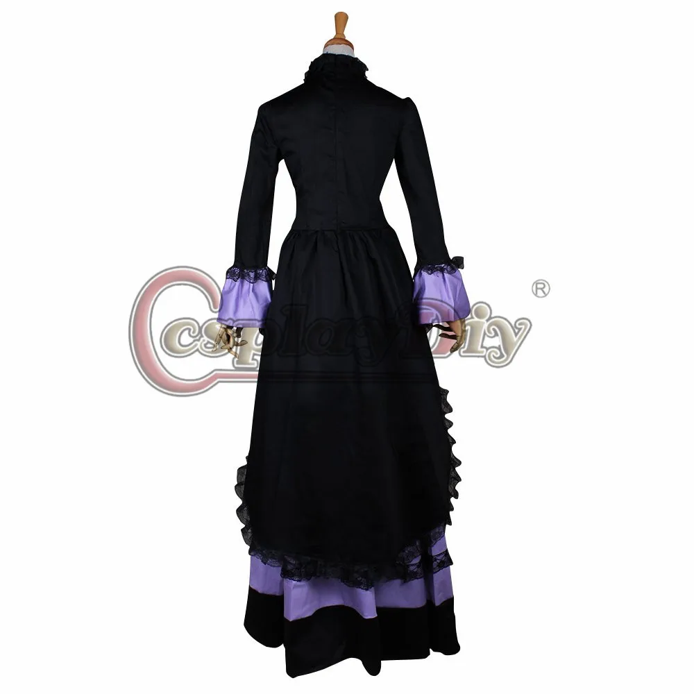 CosplayDiy женское черное и фиолетовое платье Южной красивой искусственной кожи для
