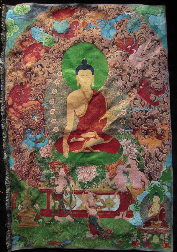 

Exquisite Chinese Tibet Buddhism Cloth Silk Maitreya Buddha Thangka