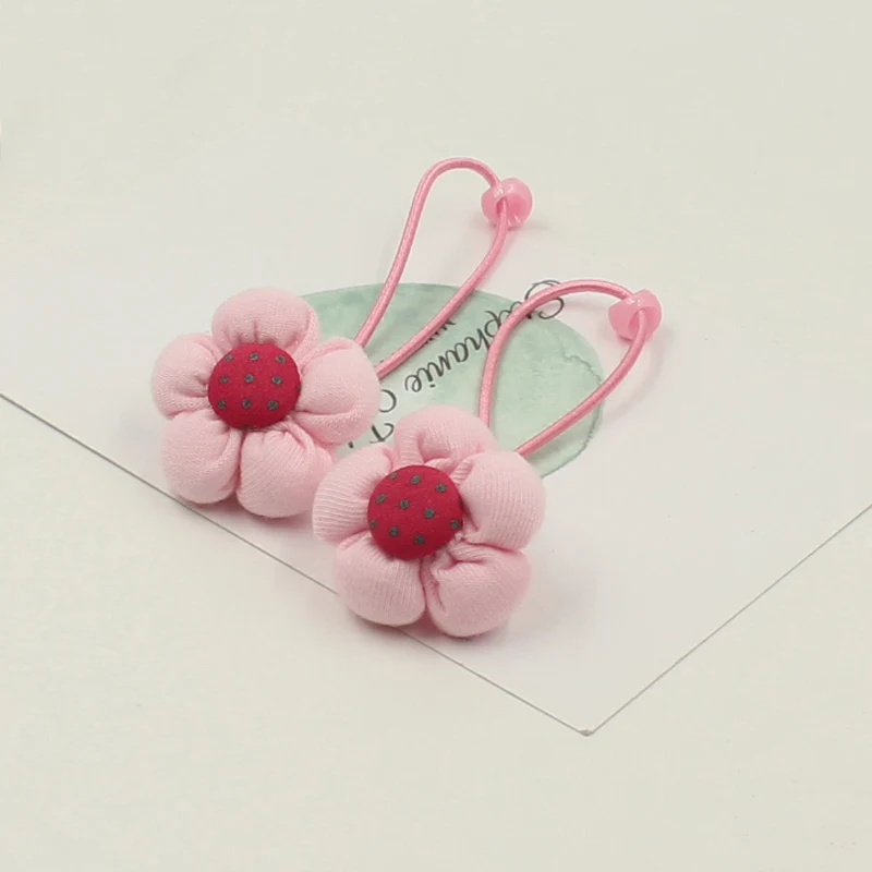 Aikelina/модные 1 пара/2 шт. детские резиновые резинки с подсолнухом, держатель для волос, Эластичные аксессуары для волос, для девочек, для галстука, резинки, женские клипсы, головные уборы - Цвет: Bands Bright Pink