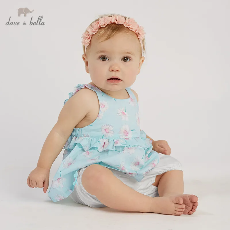 DBA9379 Dave bella комплекты летней одежды для маленьких девочек милые детские костюмы с
