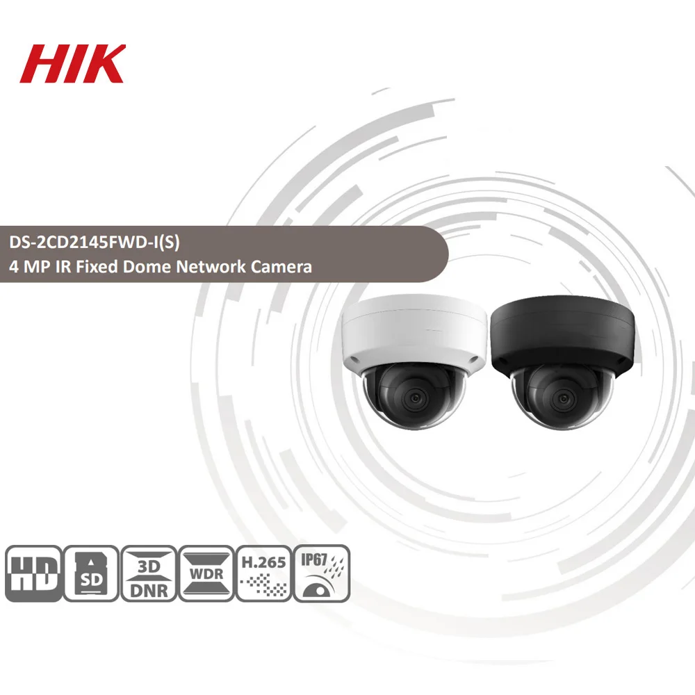 Предпродажа Hikvision DS 2CD2145FWD IS 4MP ИК купольная камера POE Видео Безопасность 30 м IR IP67 IK10