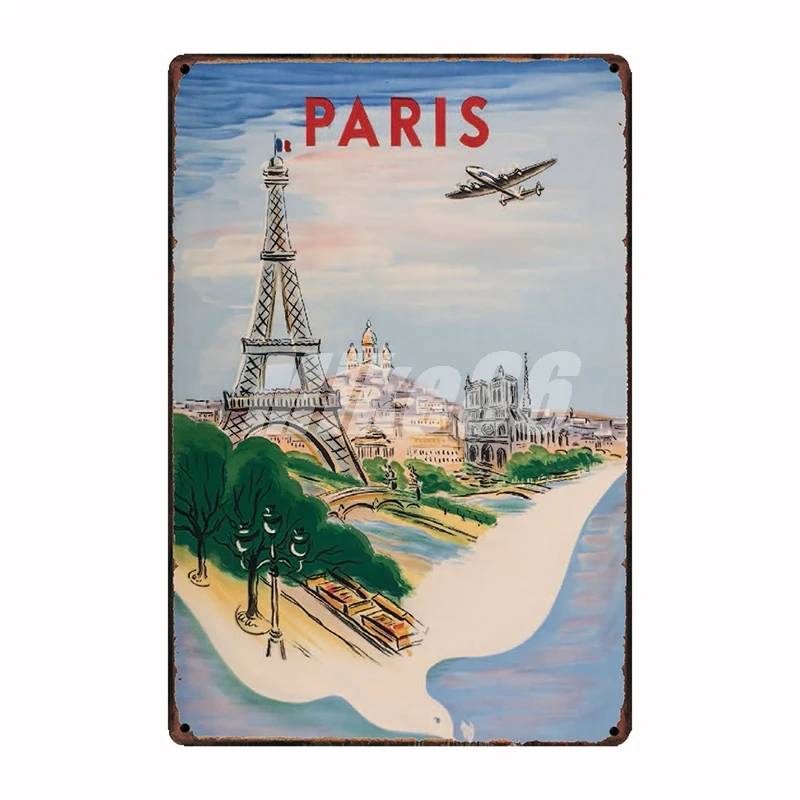 

[ Mike86 ] Travel Cites Metal Posters ROME NEW YORK Wall PlateVintage Tin Sign Retro Souvenirs Festival Gift FG-249