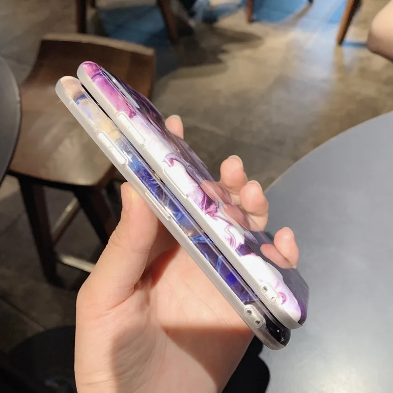 Цветной чехол для телефона с рисунком граффити iPhone X XS Max XR глянцевый мраморный IMD