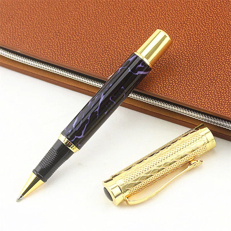 

DIKA WEN Metal Rollerball Pen, Fresh Fashion Style Fine Point 0.5mm Beautiful Blue for Office Home School, Men and Women