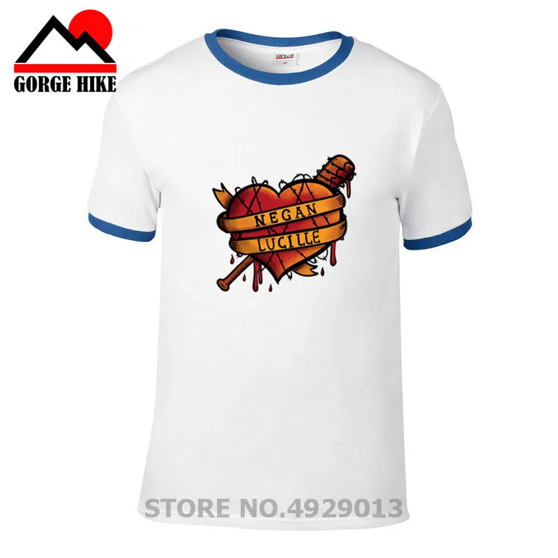 Известный The Walking Dead Negan Lucille Camiseta Футболка мужская ТВ футболка с круглым вырезом