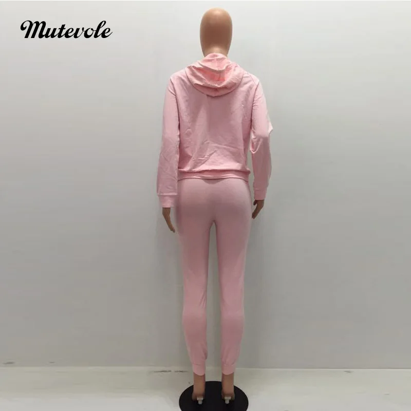 Mutevole Женский Повседневный Спортивный костюм из двух предметов комплект с