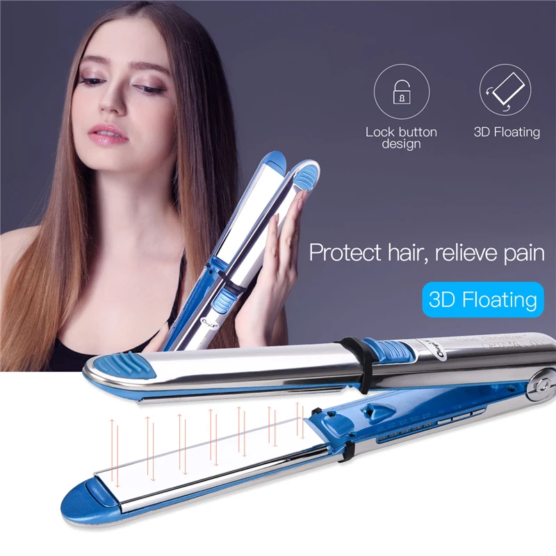 

Professional Hair Curler Hair Straightener Dual Use 3D Floating Pad Temperature Adjustable Hair Styling Tool Locking Switch 31
